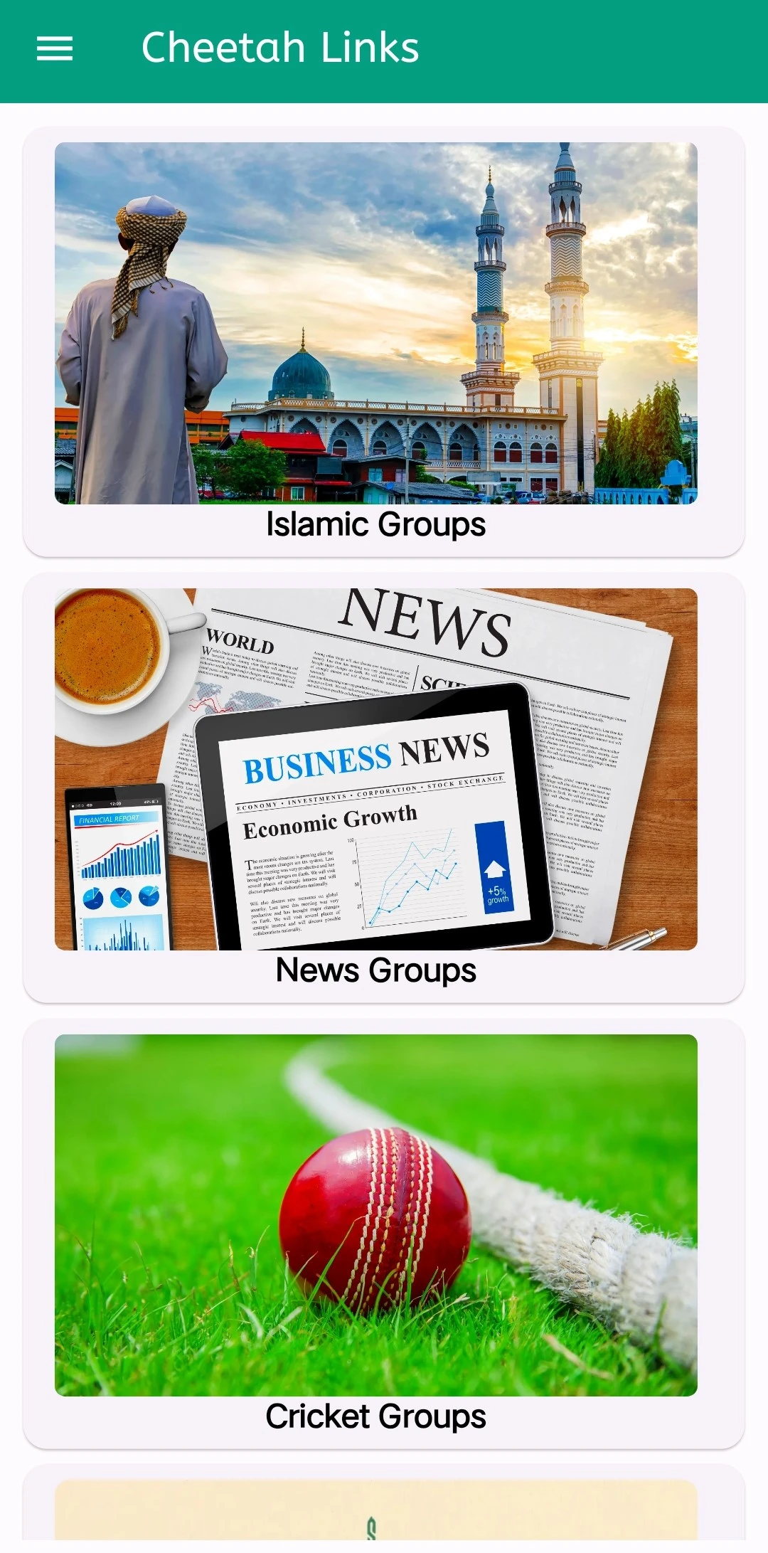 Cheetah Links Android App WhatsApp Groups List
